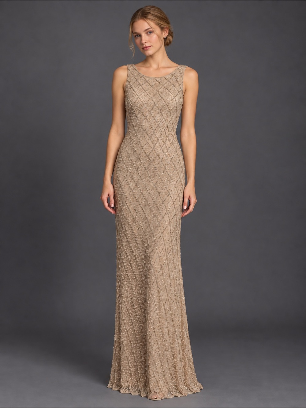 Stenay Beaded Silk Evening Gown Size 12